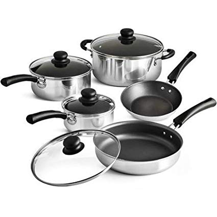 9-Piece Tramontina Simple Cooking Nonstick Cookware Set, Polished