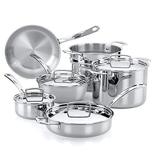 The French Chefs 10 Piece 5 Ply Stainless Steel Cookware Set