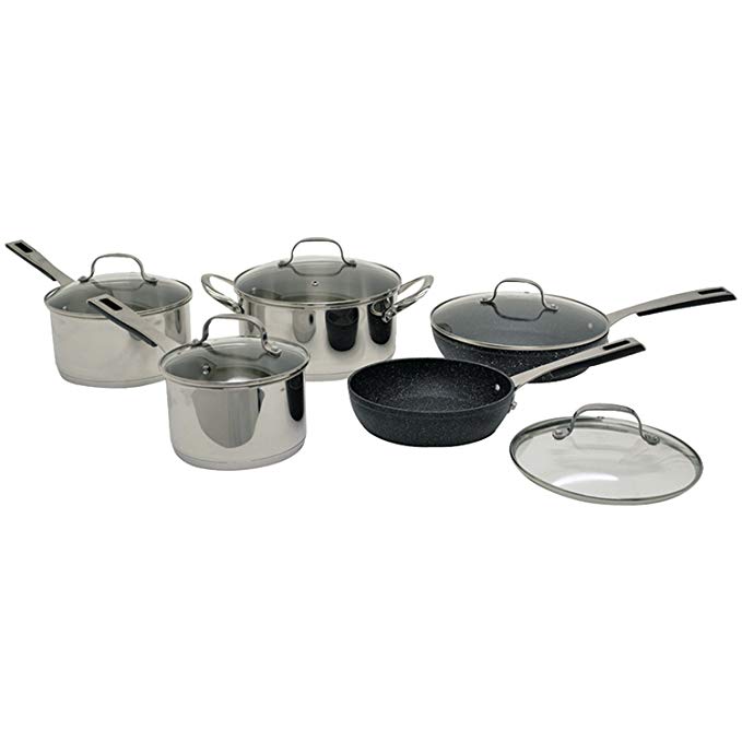 Starfrit 030942-001-0000 10 Piece Cookware Set, Stainless Steel