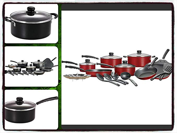 Cookware Set Kitchen Sets 18 Pieces Anodized Nonstick Aluminum Stainless Steel - It Only Comes Along with Our Company's Ebook