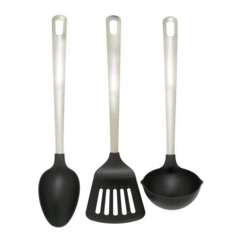 IKEA DIREKT 3-Piece Kitchen Utensil Set, Black, Stainless Steel