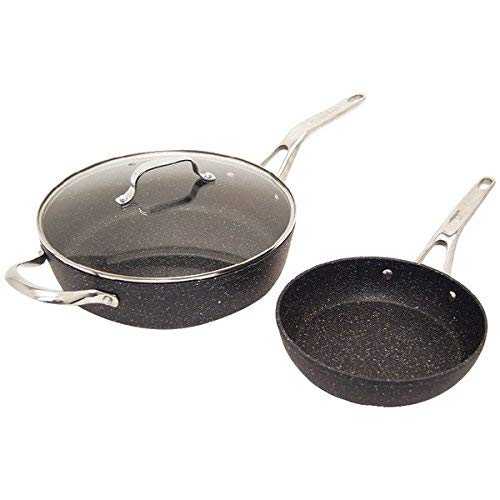 The ROCK by Starrit 060337-002-0000 The ROCK(TM) by Starfrit(R) 3-Piece Cookware Set with Riveted Cast Stainless Steel H