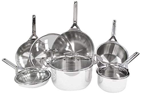 True Induction TIGOURMET 10-piece Tri-ply Stainless Steel Induction Cookware Set (Pack of 10)