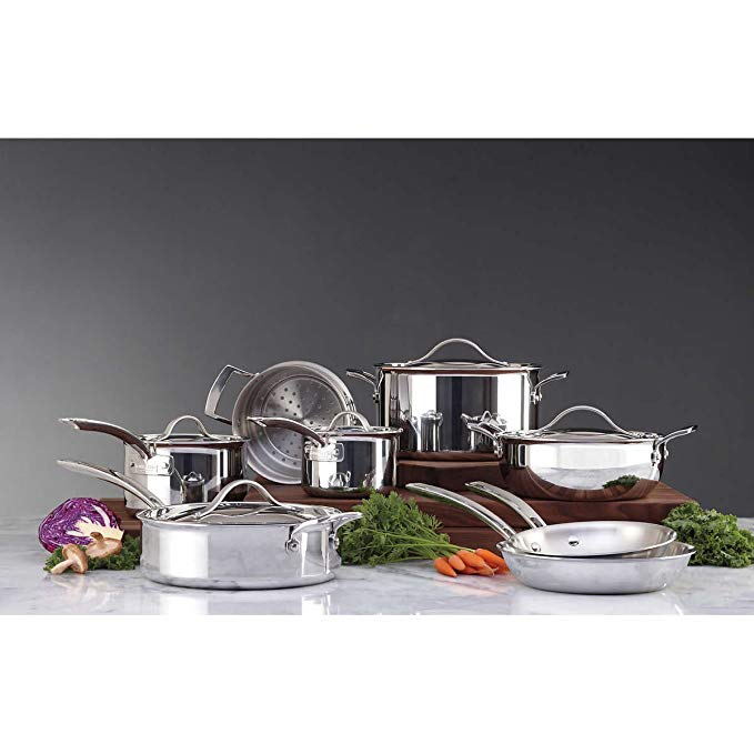 Kirkland Signature Stainless Steel TriPly Clad Cookware Set 13 Piece