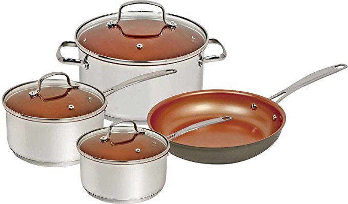 NuWave Duralon Ceramic Nonstick 7-Piece Cookware Set with 12