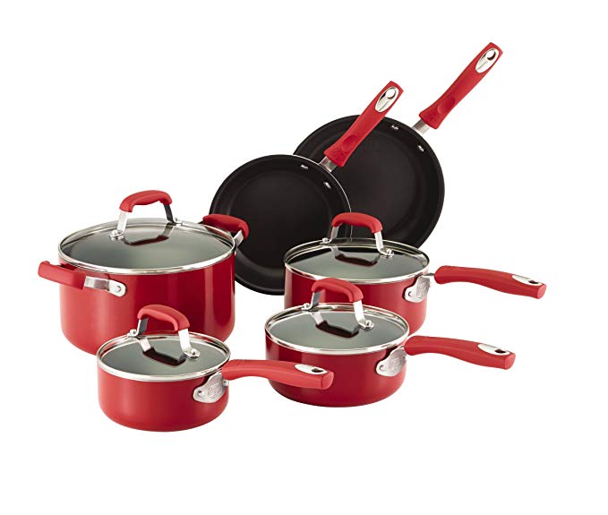 Guy Fieri 10-Piece Nonstick Cookware Set, Red