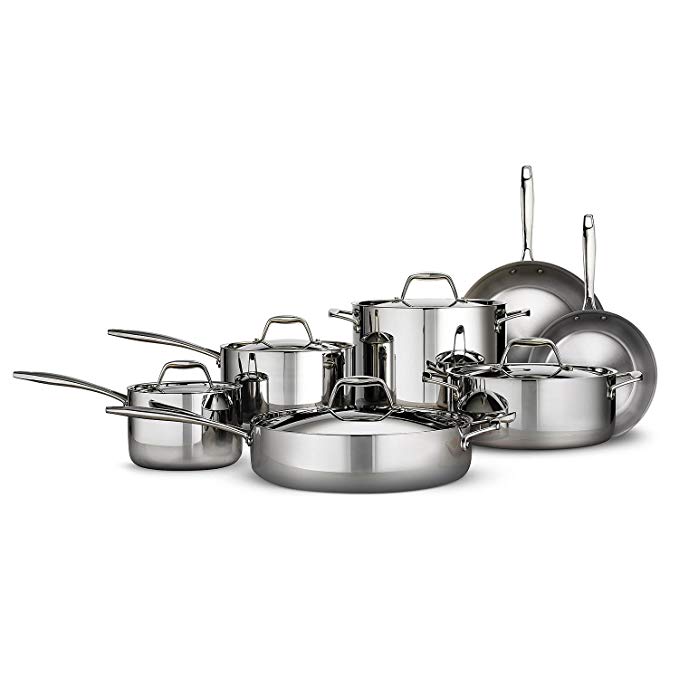 Tramontina Tri-ply Clad Stainless Steel Cookware Set - 12 Pcs. 18/10 Stainless Steel & Induction Ready