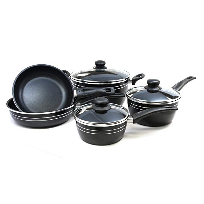 Gibson Eastmont 8-Piece Cookware Set, Black