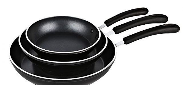 Cook N Home 3 Piece Frying Pan/Saute Pan Set with Non-Stick Coating Induction Compatible Bottom, 8″/10″/12″, Black Review