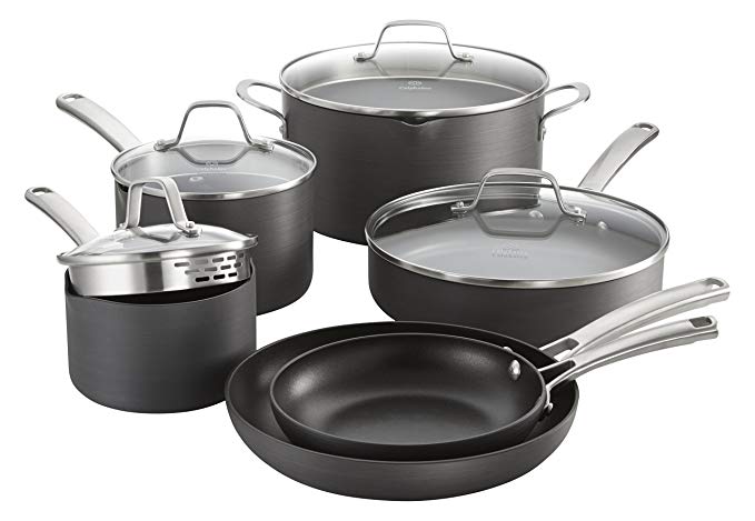 Calphalon Classic Nonstick Cookware Set, 10-piece, Grey (1945597)