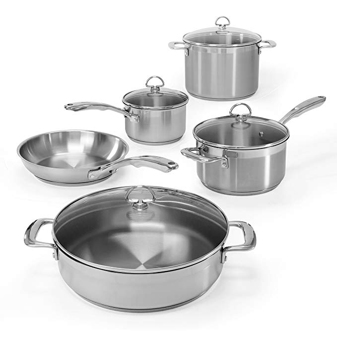 Chantal SLIN-9 Induction 21 Steel 9 Piece Cookware Set