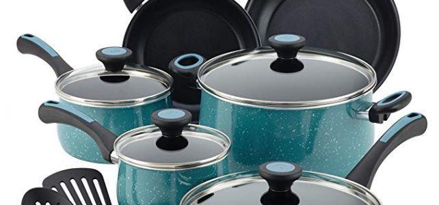 Paula Deen 12 Piece Riverbend Aluminum Nonstick Cookware Set, Gulf Blue Speckle Review