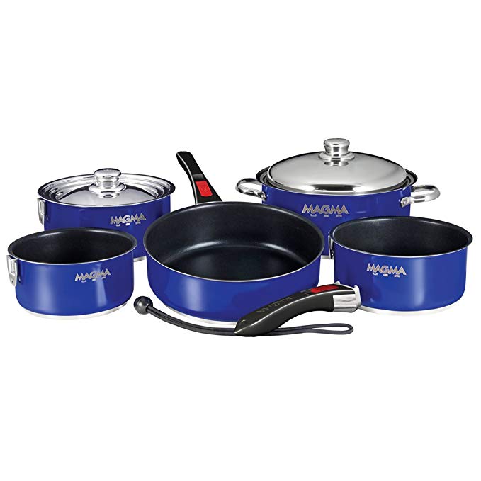 Magma Nesting 10 Piece Cobalt Blue / Slate Black Cookware (Part #A10-366Cb-2 By Magma)