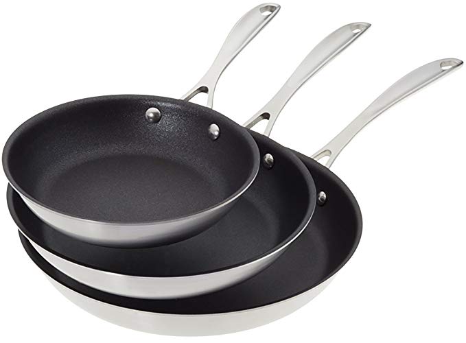 American Kitchen - The Perfect Fry-Fecta Nonstick Frying Pan Cookware Set – 3 piece