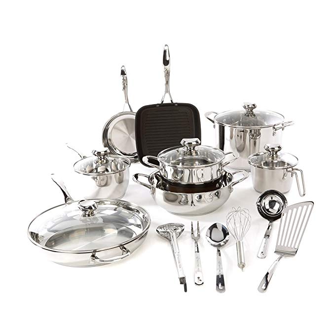 Wolfgang Puck Cookware Set WP19PC2017 Bistro Elite 19-piece Stainless Steel