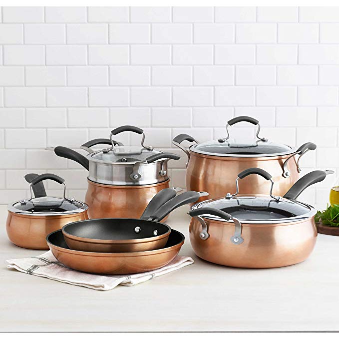 Epicurious 11-pc. Nonstick Heavy-Gauge Aluminum Construction Cookware Set in Copper Finish