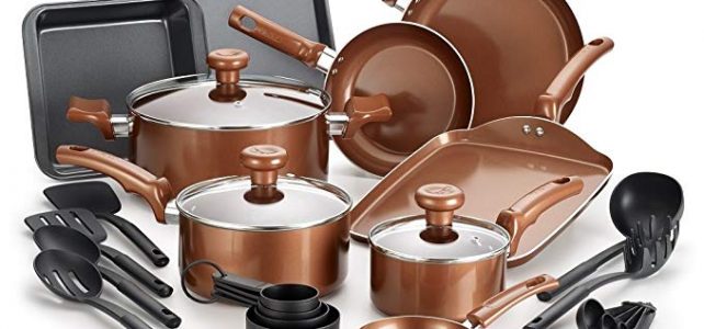 T-fal Copper Ceramic Nonstick Cookware Bakeware Pots and Pans Set, 20 Piece, Copper Review