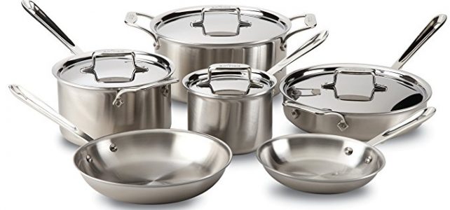 All-Clad BD005710-R D5 Brushed 18/10 Stainless Steel 5-Ply Bonded Dishwasher Safe Cookware Set, 10-Piece Review