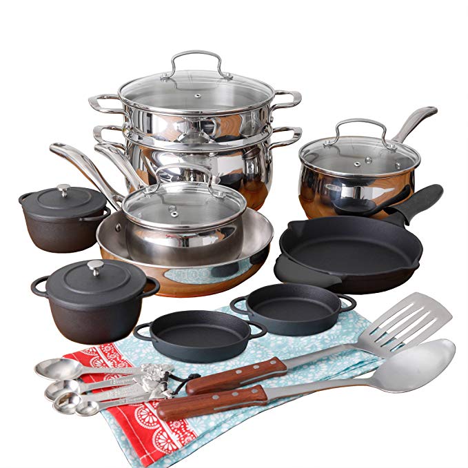 The Pioneer Woman Copper Charm 23-Piece Mother's Day Cookware Combo Set